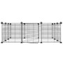 Pet cage with 12 panels black steel door 35x35cm by vidaXL, Cages and habitats for small animals - Ref: Foro24-171626, Price:...