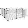 Pet cage with 12 panels black steel door 35x35cm by vidaXL, Cages and habitats for small animals - Ref: Foro24-171626, Price:...