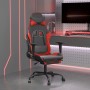 Gaming chair with massage and footrest in black red synthetic leather by vidaXL, Gaming chairs - Ref: Foro24-345412, Price: 1...