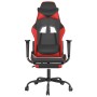 Gaming chair with massage and footrest in black red synthetic leather by vidaXL, Gaming chairs - Ref: Foro24-345412, Price: 1...