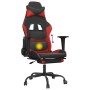 Gaming chair with massage and footrest in black red synthetic leather by vidaXL, Gaming chairs - Ref: Foro24-345412, Price: 1...