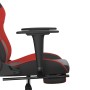 Gaming chair with massage and footrest in black red synthetic leather by vidaXL, Gaming chairs - Ref: Foro24-345412, Price: 1...