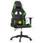 Silla gaming de masaje cuero sintético negro y verde de vidaXL, Sillones para videojuegos - Ref: Foro24-345514, Precio: 127,4...