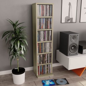 Oak plywood CD shelf 21x20x88cm by vidaXL, CD and DVD storage - Ref: Foro24-800354, Price: 33,53 €, Discount: %