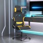 Schwarz-gelber Massage-Gaming-Stuhl aus Stoff von vidaXL, Gaming-Stühle - Ref: Foro24-345494, Preis: 117,64 €, Rabatt: %