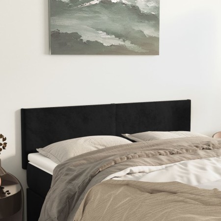 Headboards 2 units black velvet 72x5x78/88 cm by vidaXL, Headboards and footboards - Ref: Foro24-345800, Price: 60,69 €, Disc...