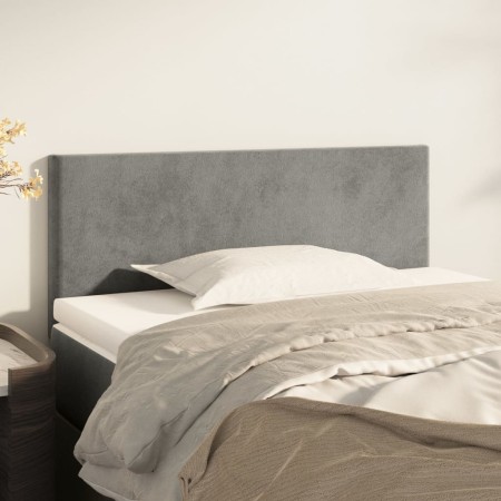 Cabecero de terciopelo gris claro 100x5x78/88 cm de vidaXL, Cabeceros y pies de cama - Ref: Foro24-345778, Precio: 40,99 €, D...