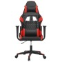 Silla gaming de masaje cuero sintético negro y rojo de vidaXL, Sillones para videojuegos - Ref: Foro24-345512, Precio: 129,51...