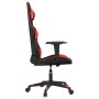 Silla gaming de masaje cuero sintético negro y rojo de vidaXL, Sillones para videojuegos - Ref: Foro24-345512, Precio: 129,51...