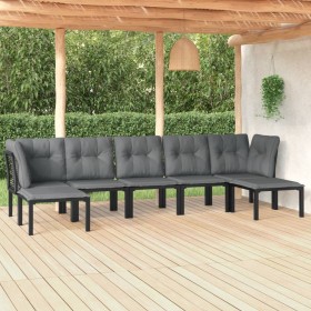 Garden furniture set 7 pieces black and gray synthetic rattan by vidaXL, Garden sets - Ref: Foro24-3187764, Price: 295,53 €, ...