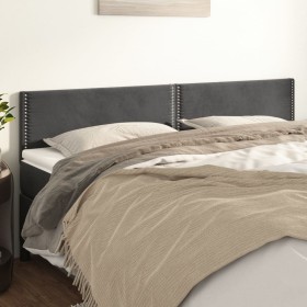 Cabeceros 2 unidades de terciopelo gris oscuro 100x5x78/88 cm de vidaXL, Cabeceros y pies de cama - Ref: Foro24-345999, Preci...