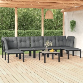 8-piece garden furniture set in black and gray synthetic rattan by vidaXL, Garden sets - Ref: Foro24-3187765, Price: 325,32 €...