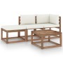 4-piece pallet garden set with impregnated pine wood cushions by vidaXL, Garden sets - Ref: Foro24-3067322, Price: 263,63 €, ...