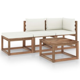 4-piece pallet garden set with impregnated pine wood cushions by vidaXL, Garden sets - Ref: Foro24-3067322, Price: 263,43 €, ...