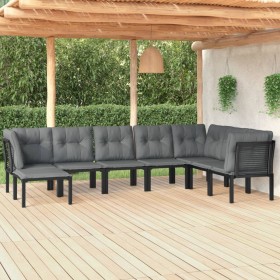 Garden furniture set 8 pieces black and gray synthetic rattan by vidaXL, Garden sets - Ref: Foro24-3187766, Price: 367,99 €, ...