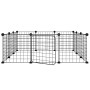 Pet cage with 12 panels black steel door 35x35cm by vidaXL, Cages and habitats for small animals - Ref: Foro24-171623, Price:...