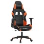 Gaming chair with massage and footrest in black and orange synthetic leather by vidaXL, Gaming chairs - Ref: Foro24-345528, P...