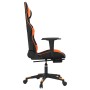 Gaming chair with massage and footrest in black and orange synthetic leather by vidaXL, Gaming chairs - Ref: Foro24-345528, P...