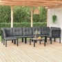 Gartenmöbel-Set 8-teilig aus schwarzem und grauem synthetischem Rattan von vidaXL, Gartensets - Ref: Foro24-3187761, Preis: 3...