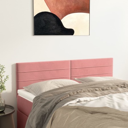 Cabeceros 2 unidades terciopelo rosa 72x5x78/88 cm de vidaXL, Cabeceros y pies de cama - Ref: Foro24-346157, Precio: 60,99 €,...