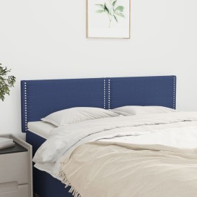 Headboards 2 units blue fabric 72x5x78/88 cm by vidaXL, Headboards and footboards - Ref: Foro24-345930, Price: 54,27 €, Disco...