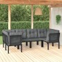 Gartenmöbel-Set 6-teilig aus schwarzem und grauem synthetischem Rattan von vidaXL, Gartensets - Ref: Foro24-3187768, Preis: 3...