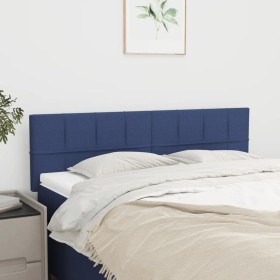 Headboards 2 units blue fabric 72x5x78/88 cm by vidaXL, Headboards and footboards - Ref: Foro24-346052, Price: 62,24 €, Disco...