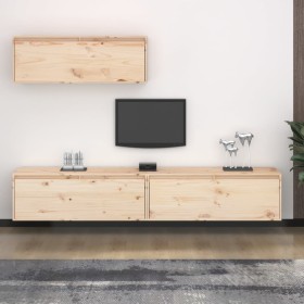 TV furniture set, 3 pieces, solid pine wood by vidaXL, TV Furniture - Ref: Foro24-3100139, Price: 193,35 €, Discount: %