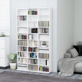 Glossy white plywood CD cabinet 102x16x177.5 cm by vidaXL, CD and DVD storage - Ref: Foro24-801784, Price: 130,45 €, Discount: %