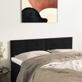 Headboards 2 units black velvet 72x5x78/88 cm by vidaXL, Headboards and footboards - Ref: Foro24-346154, Price: 60,06 €, Disc...