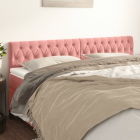 Cabeceros 2 unidades de terciopelo rosa 100x7x78/88 cm de vidaXL, Cabeceros y pies de cama - Ref: Foro24-346395, Precio: 86,9...