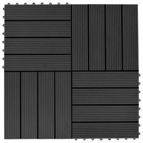 WPC porch tiles 30x30 cm 2 m² black 22 units by vidaXL, Floors and carpets - Ref: Foro24-277800, Price: 110,99 €, Discount: %