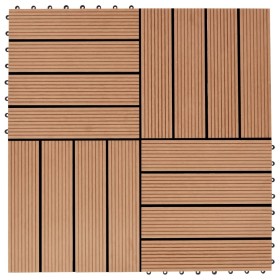 WPC-Verandafliesen 30x30 cm 2 m² Teakfarbe 22 Einheiten von vidaXL, Böden und Teppiche - Ref: Foro24-277801, Preis: 167,22 €,...