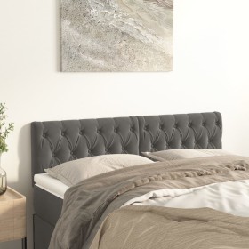 Headboards 2 units of dark gray velvet 80x7x78/88 cm by vidaXL, Headboards and footboards - Ref: Foro24-346363, Price: 79,99 ...