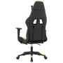 Silla gaming masaje y reposapiés cuero sintético negro dorado de vidaXL, Sillones para videojuegos - Ref: Foro24-345459, Prec...