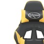 Silla gaming masaje y reposapiés cuero sintético negro dorado de vidaXL, Sillones para videojuegos - Ref: Foro24-345459, Prec...