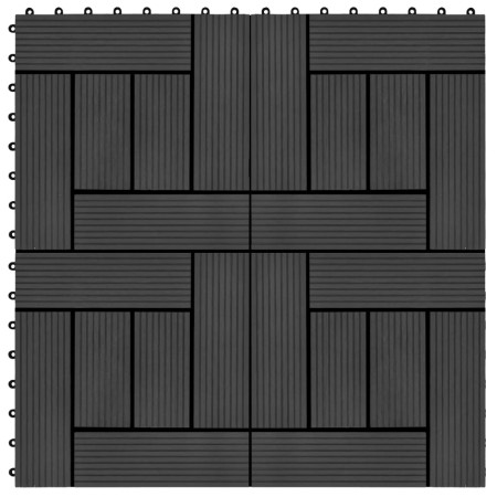 WPC porch tiles 30x30 cm 2 m² black 22 units by vidaXL, Floors and carpets - Ref: Foro24-277803, Price: 109,30 €, Discount: %