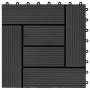 WPC porch tiles 30x30 cm 2 m² black 22 units by vidaXL, Floors and carpets - Ref: Foro24-277803, Price: 109,30 €, Discount: %