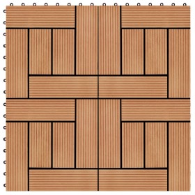 WPC porch tiles 30x30 cm 2 m² teak color 22 units by vidaXL, Floors and carpets - Ref: Foro24-277804, Price: 135,99 €, Discou...