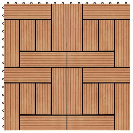 WPC porch tiles 30x30 cm 2 m² teak color 22 units by vidaXL, Floors and carpets - Ref: Foro24-277804, Price: 135,17 €, Discou...