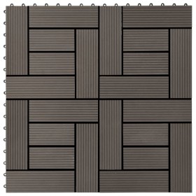 WPC porch tiles 30x30 cm 2 m² dark brown 22 units by vidaXL, Floors and carpets - Ref: Foro24-277805, Price: 97,99 €, Discoun...