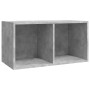 Caja para discos de vinilo madera contrachapada gris 71x34x36cm de vidaXL, Almacenamiento para CD y DVD - Ref: Foro24-800121,...