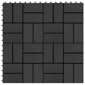 WPC-Verandafliesen 30x30 cm 2 m² schwarz 22 Einheiten von vidaXL, Böden und Teppiche - Ref: Foro24-277808, Preis: 94,79 €, Ra...