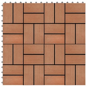 WPC porch tiles 30x30 cm 2 m² teak color 22 units by vidaXL, Floors and carpets - Ref: Foro24-277809, Price: 103,99 €, Discou...