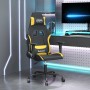 Schwarz-gelber Massage-Gaming-Stuhl aus Stoff von vidaXL, Gaming-Stühle - Ref: Foro24-345473, Preis: 119,33 €, Rabatt: %