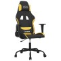 Schwarz-gelber Massage-Gaming-Stuhl aus Stoff von vidaXL, Gaming-Stühle - Ref: Foro24-345473, Preis: 119,40 €, Rabatt: %