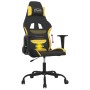 Schwarz-gelber Massage-Gaming-Stuhl aus Stoff von vidaXL, Gaming-Stühle - Ref: Foro24-345473, Preis: 119,40 €, Rabatt: %