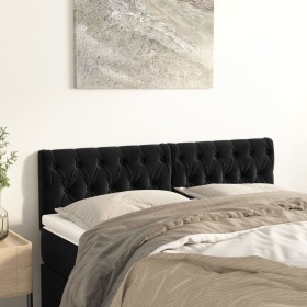 Headboards 2 units black velvet 72x7x78/88 cm by vidaXL, Headboards and footboards - Ref: Foro24-346350, Price: 80,22 €, Disc...