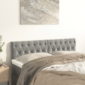 Cabeceros 2 unidades de terciopelo gris claro 80x7x78/88 cm de vidaXL, Cabeceros y pies de cama - Ref: Foro24-346362, Precio:...