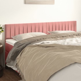 Cabeceros 2 unidades de terciopelo rosa 100x5x78/88 cm de vidaXL, Cabeceros y pies de cama - Ref: Foro24-346297, Precio: 68,9...